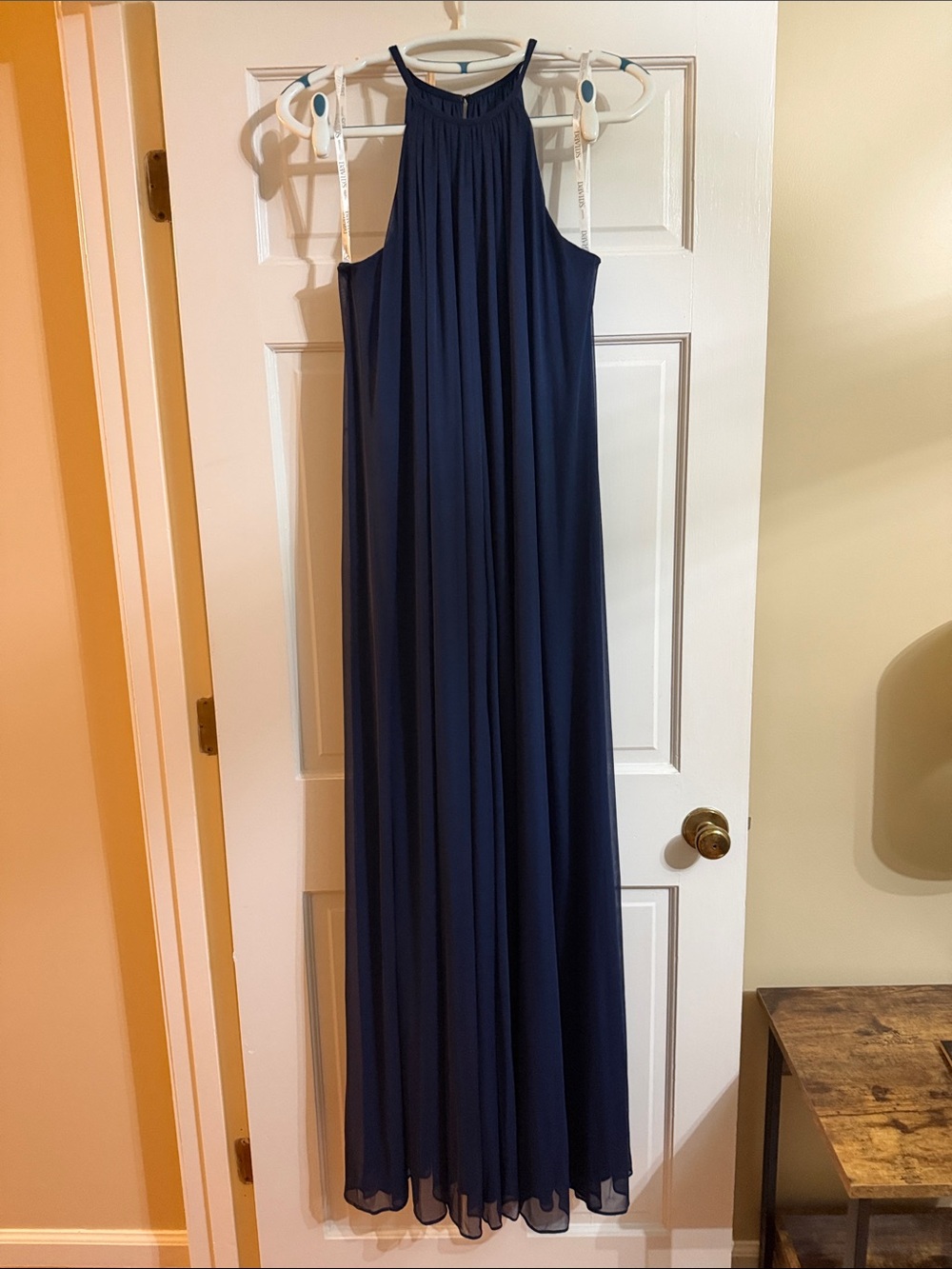 David's Bridal Navy Sleeveless Maxi Dress
